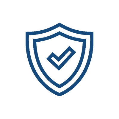 Shield inside a circle icon