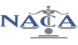 The logo for the national association of attorneys is a scale of justice.
