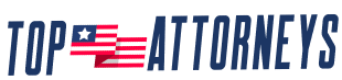 A logo for top attorneys with an american flag