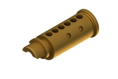 Gold Cylindrical Part With Multiple Holes Along Its Side and a Notched End — Yamba Locksmiths in Maclean, NSW