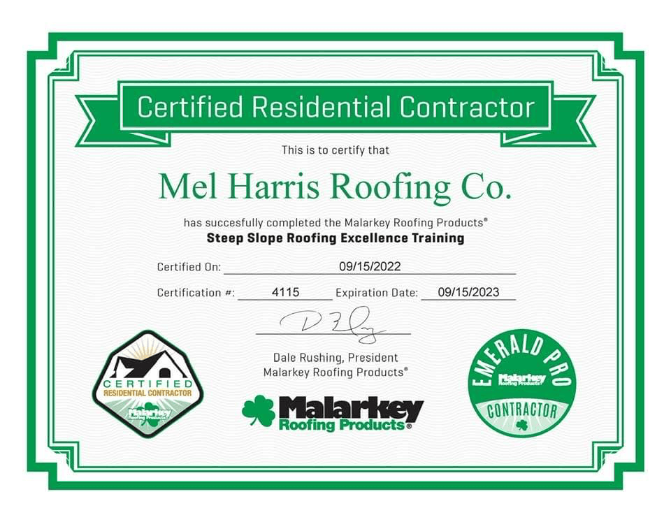 roofing certificate