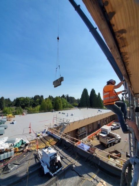 High ground view of construction — Vancouver, WA — Accurate Concrete Cutting