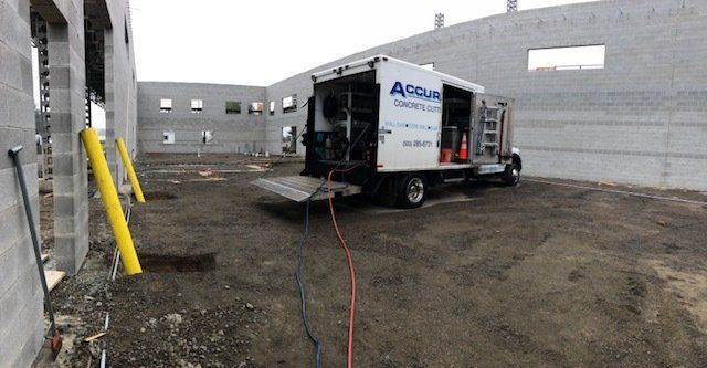 Company vehicle on site — Vancouver, WA — Accurate Concrete Cutting