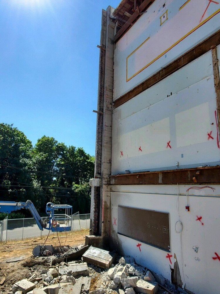 Building with marks under construction — Vancouver, WA — Accurate Concrete Cutting