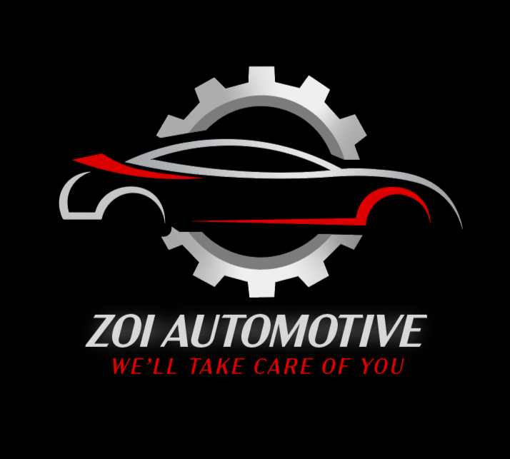 A logo for zoi automotive we 'll take care of you