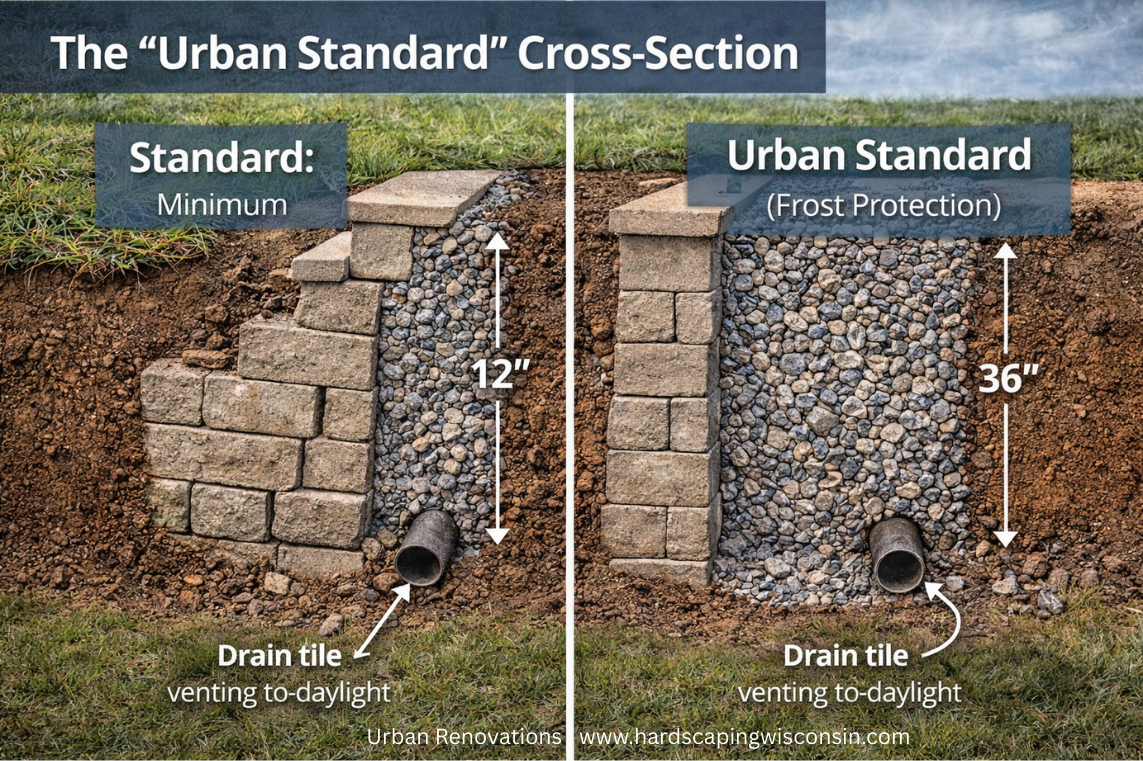Urban Standard Info graphic comparing retaining wall construction methods