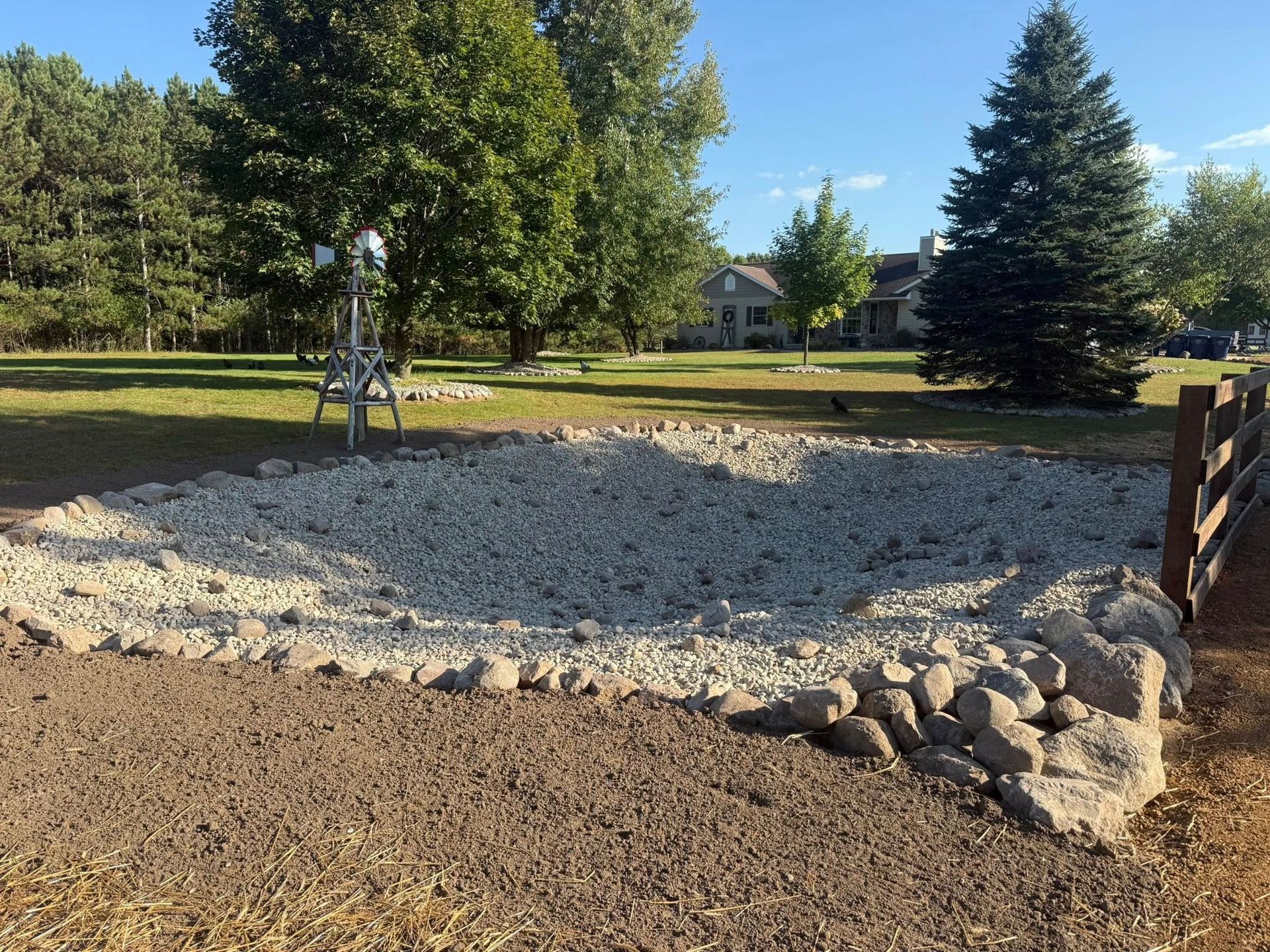 gravel and rockbed pond