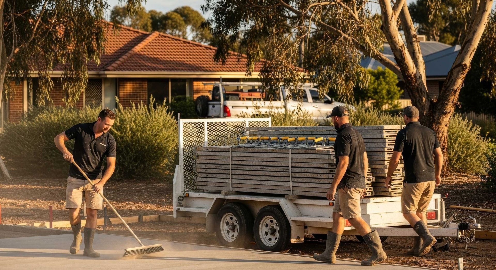 Experienced Concreter Leveling A Fresh Driveway Surface In Bendigo