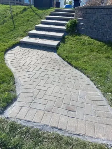 Brick Pathway With Stairs — Livonia, MI — Nate's Family Tree Service