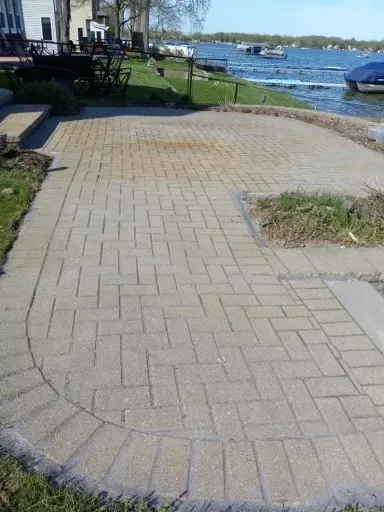 Brick Walkway and Lake — Livonia, MI — Nate's Family Tree Service