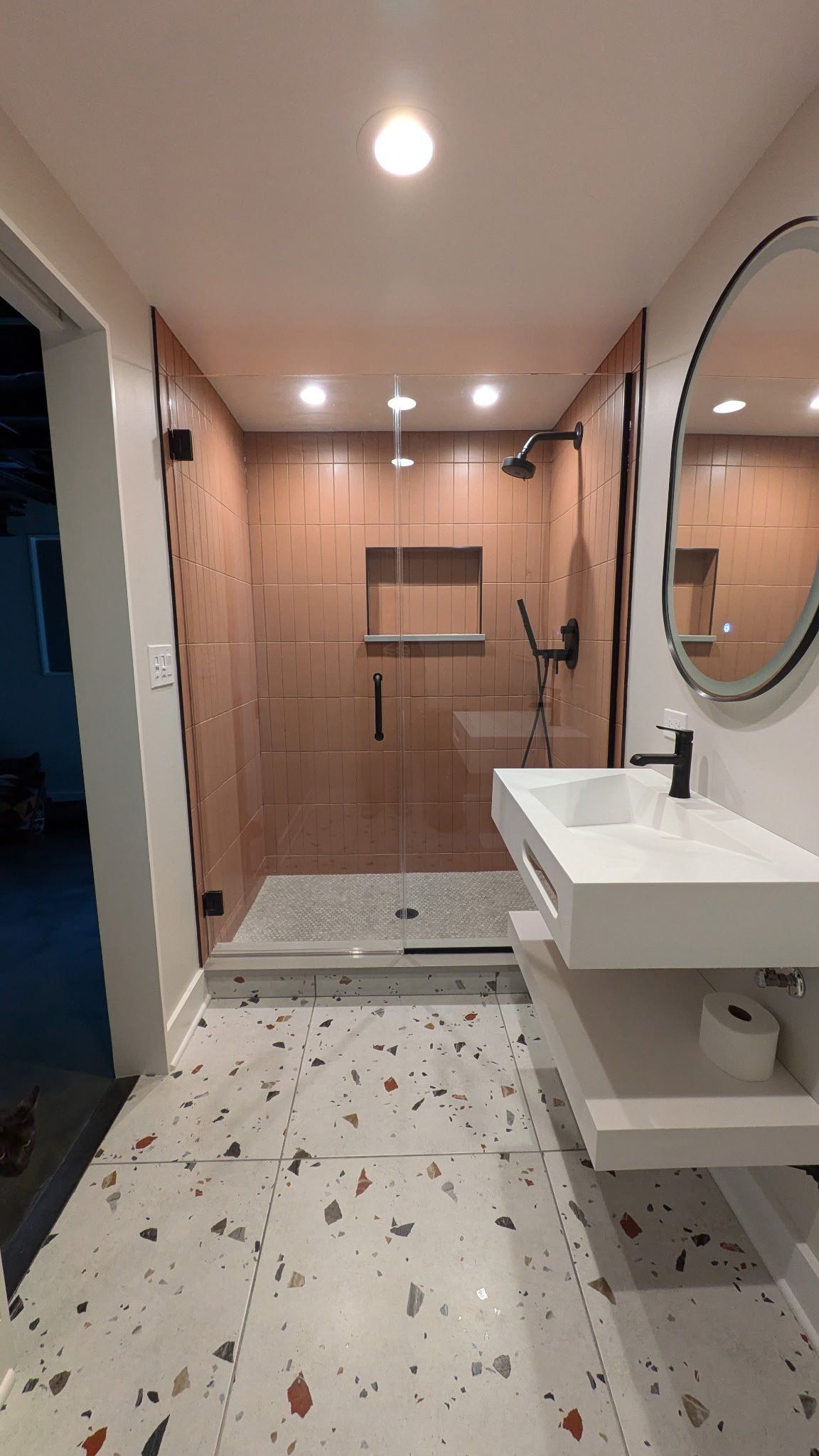Finished basement remodeling project