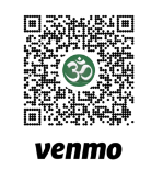 A qr code for venmo with a green om symbol on it.