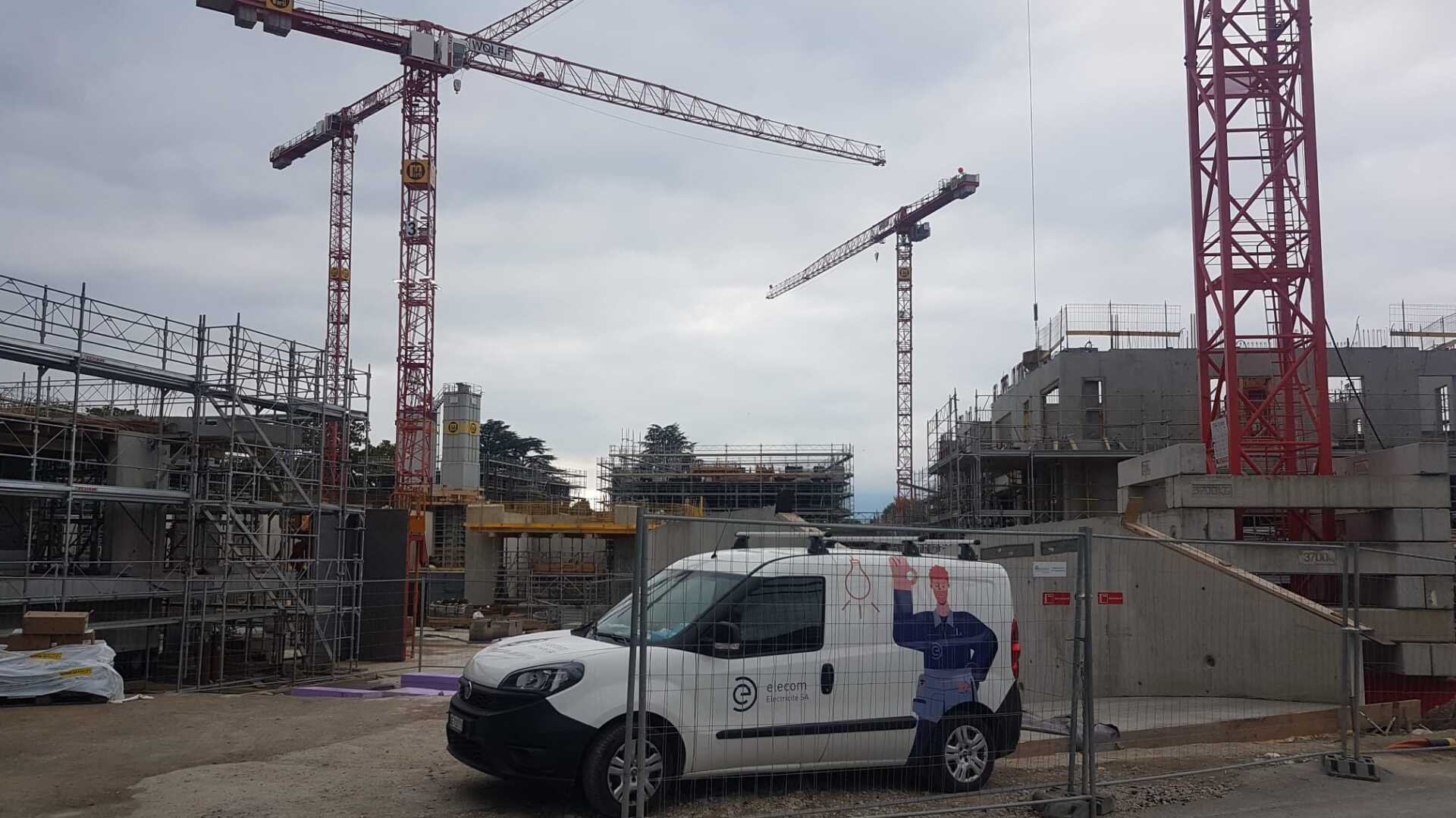 Photo de chantier bâtiments en construction