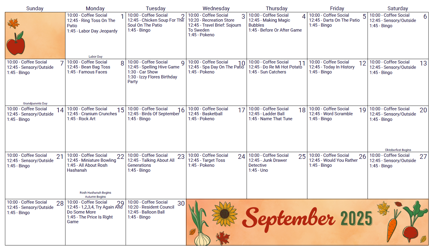 Calendar | Harbor Village Calendar | Harbor Village