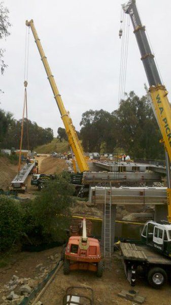 w.a. pickles cranes on site australia