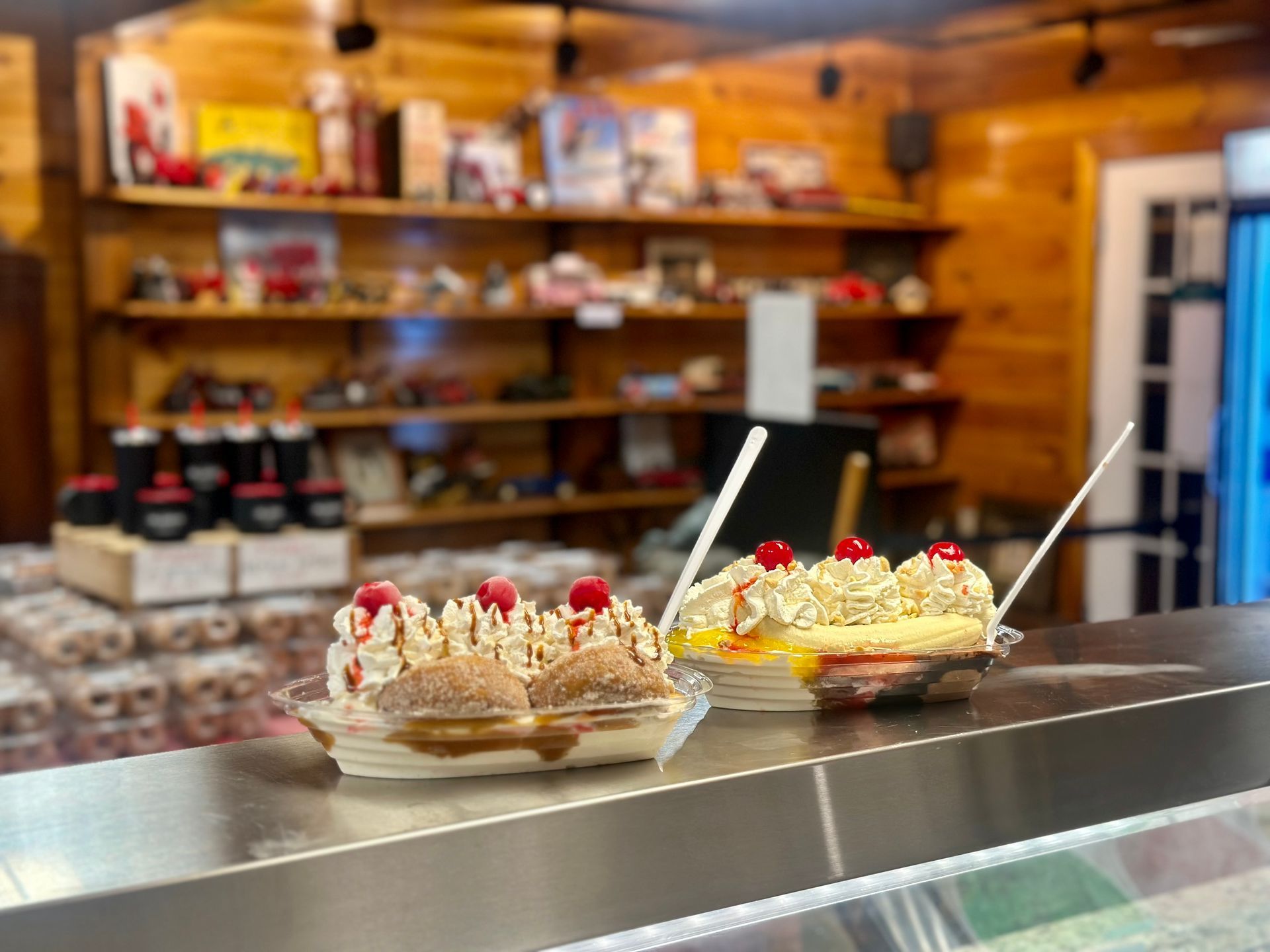 Premium ice cream sundae