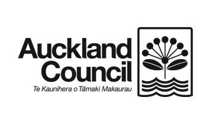 A black and white logo for the auckland council