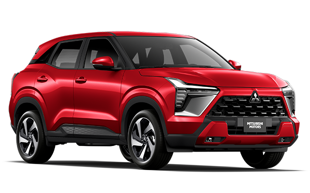 A red mitsubishi outlander is shown on a white background.