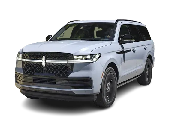 A white lincoln navigator is shown on a white background.