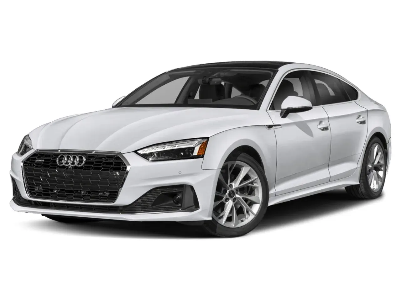 A white audi a5 is shown on a white background.