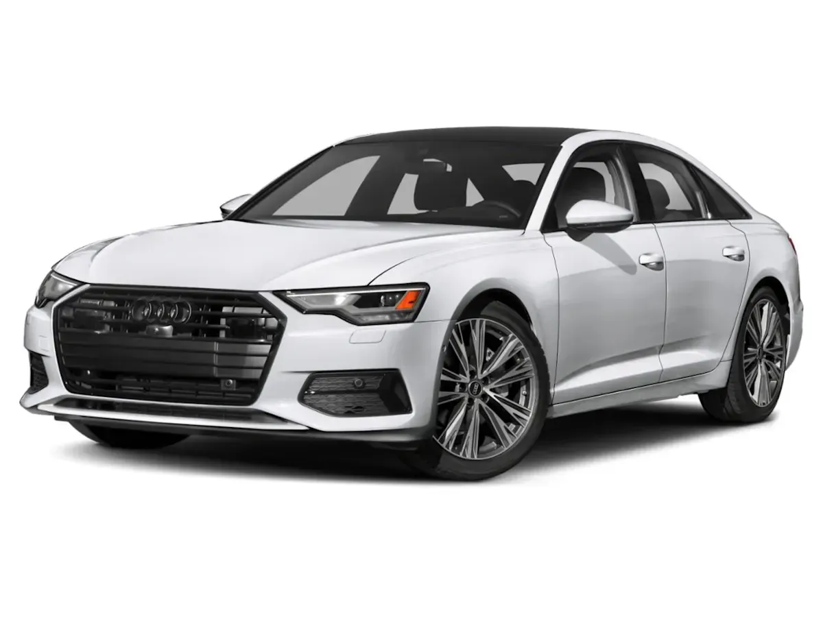 A white audi a6 is shown on a white background.