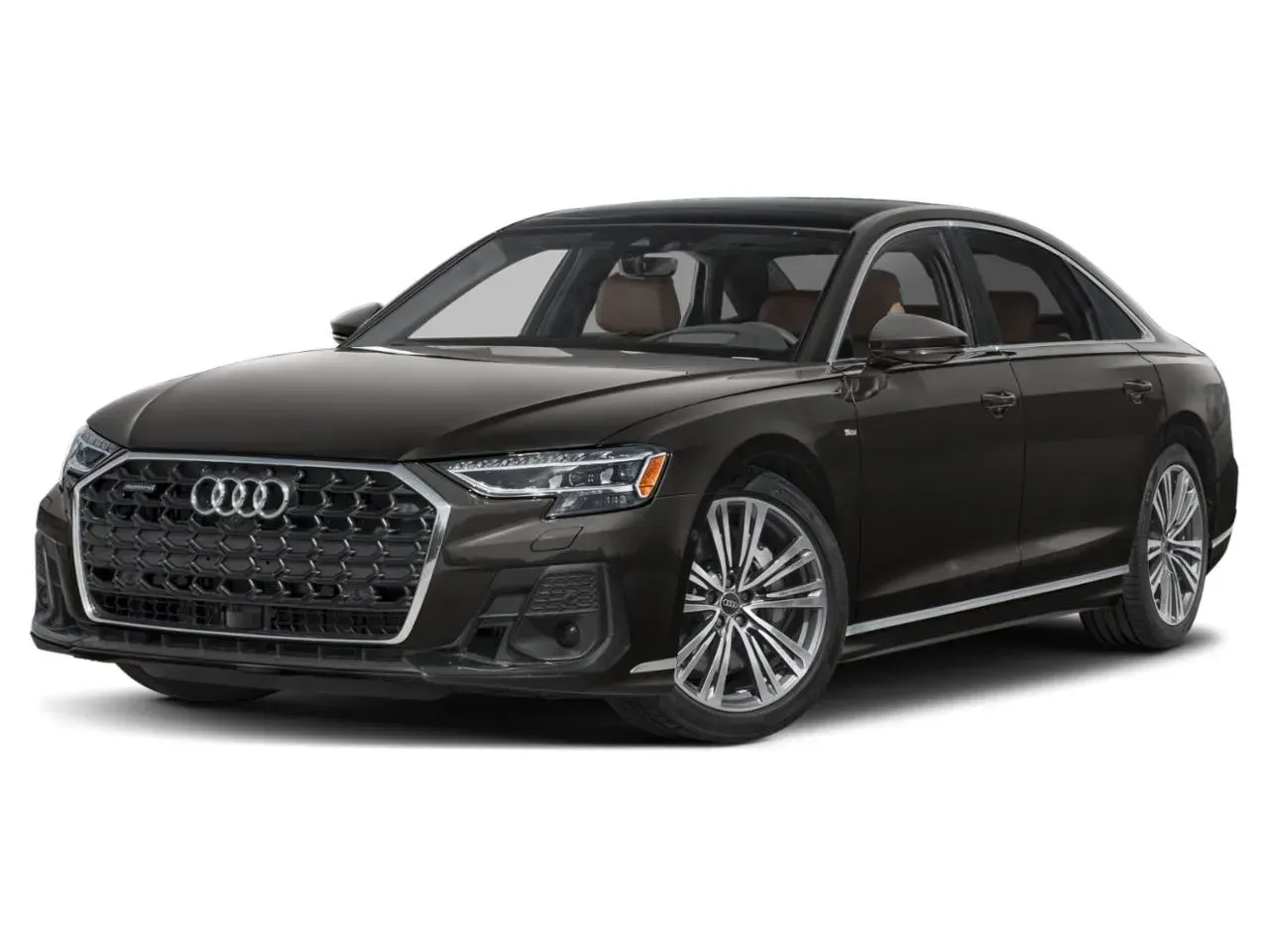 A black audi a8 is shown on a white background.