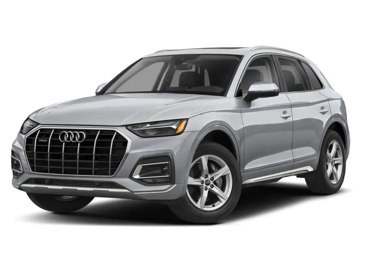A silver audi q5 is shown on a white background.