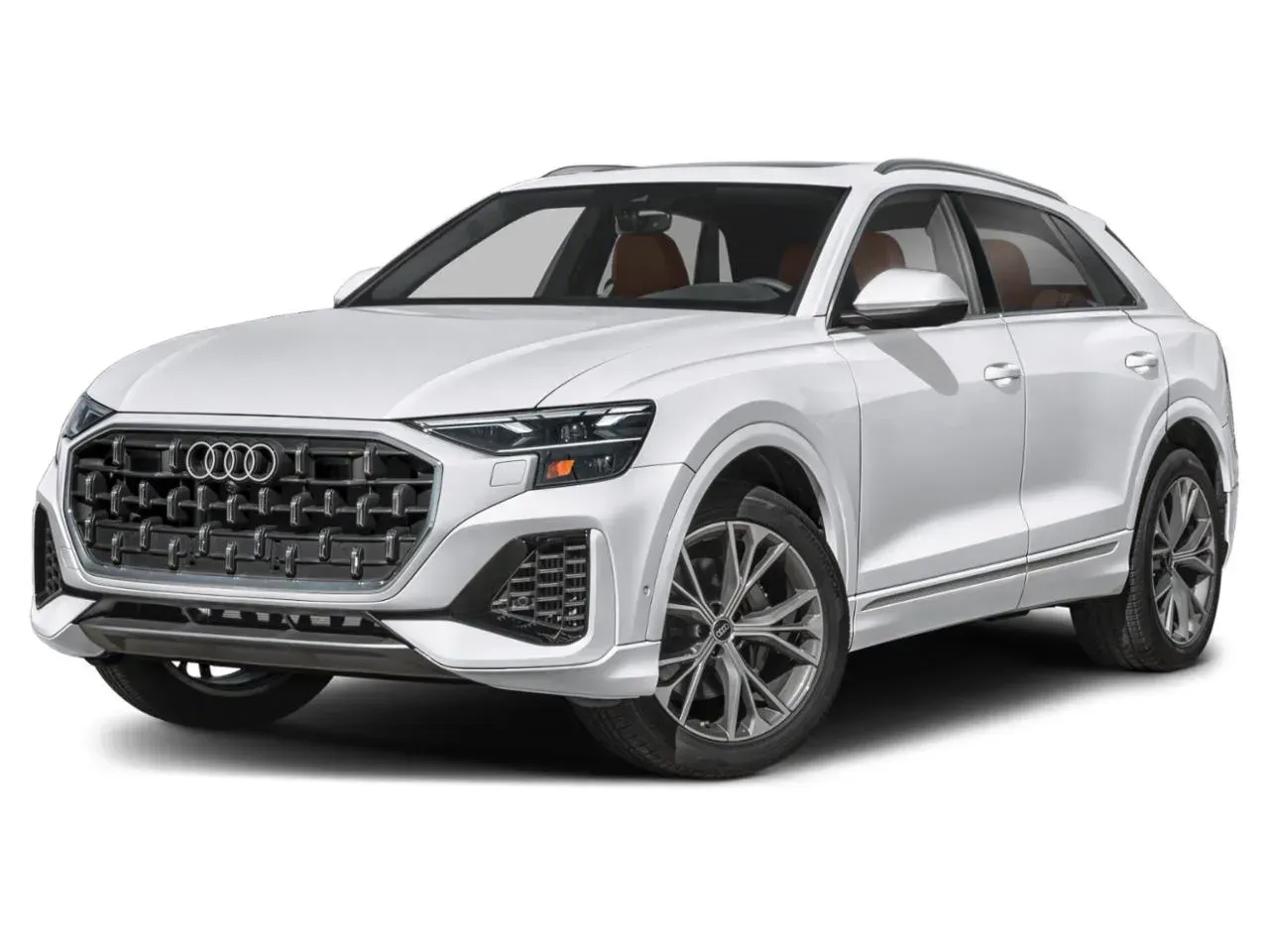 A white audi q8 is shown on a white background.