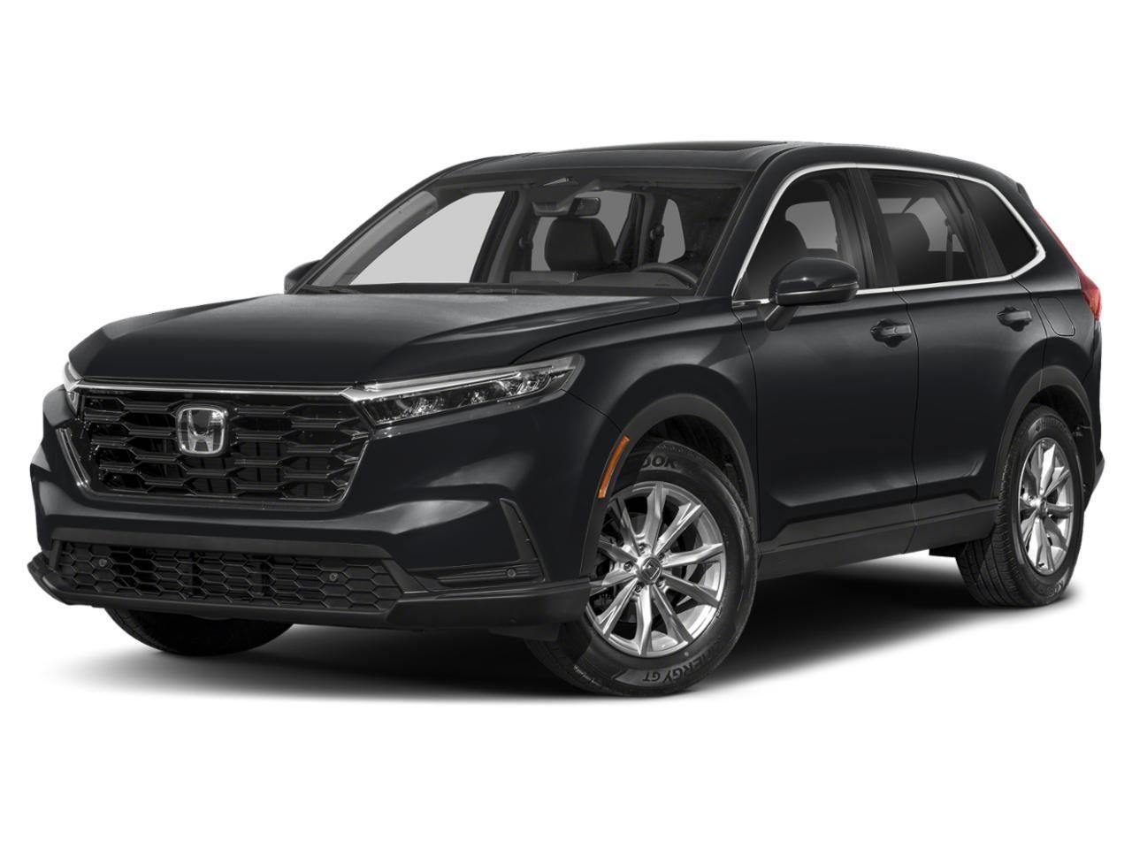 A black honda cr v is shown on a white background.