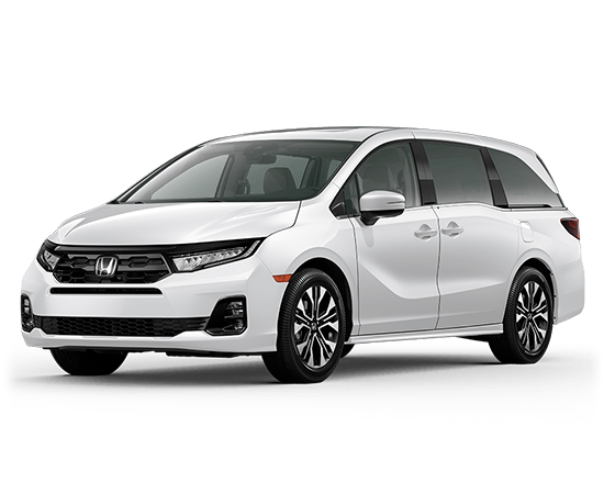 A white honda minivan is shown on a white background.