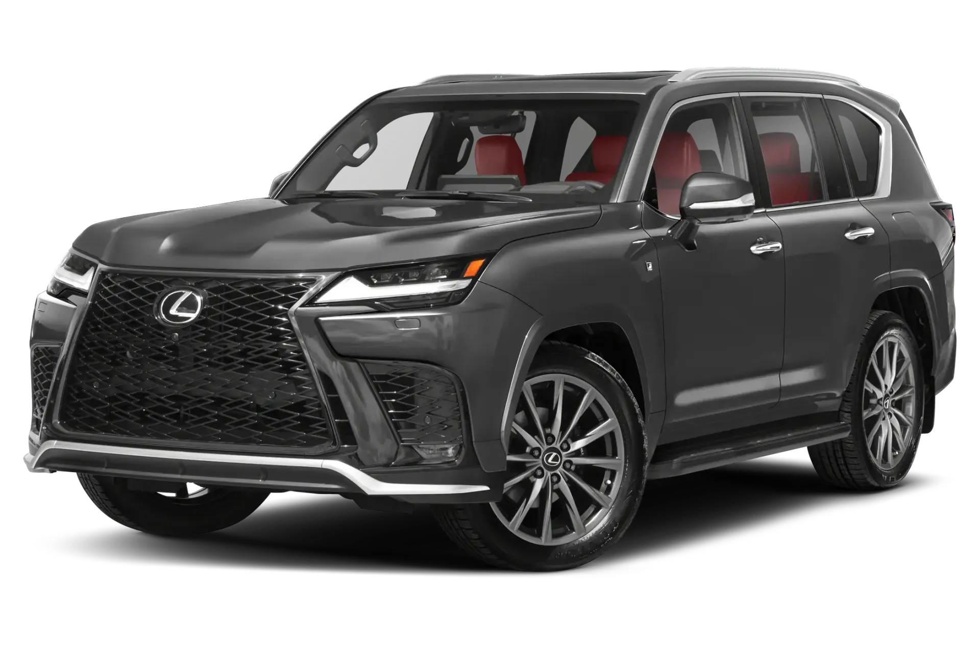 A gray lexus lx 570 is shown on a white background.