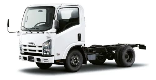 A white truck with a frame on a white background.