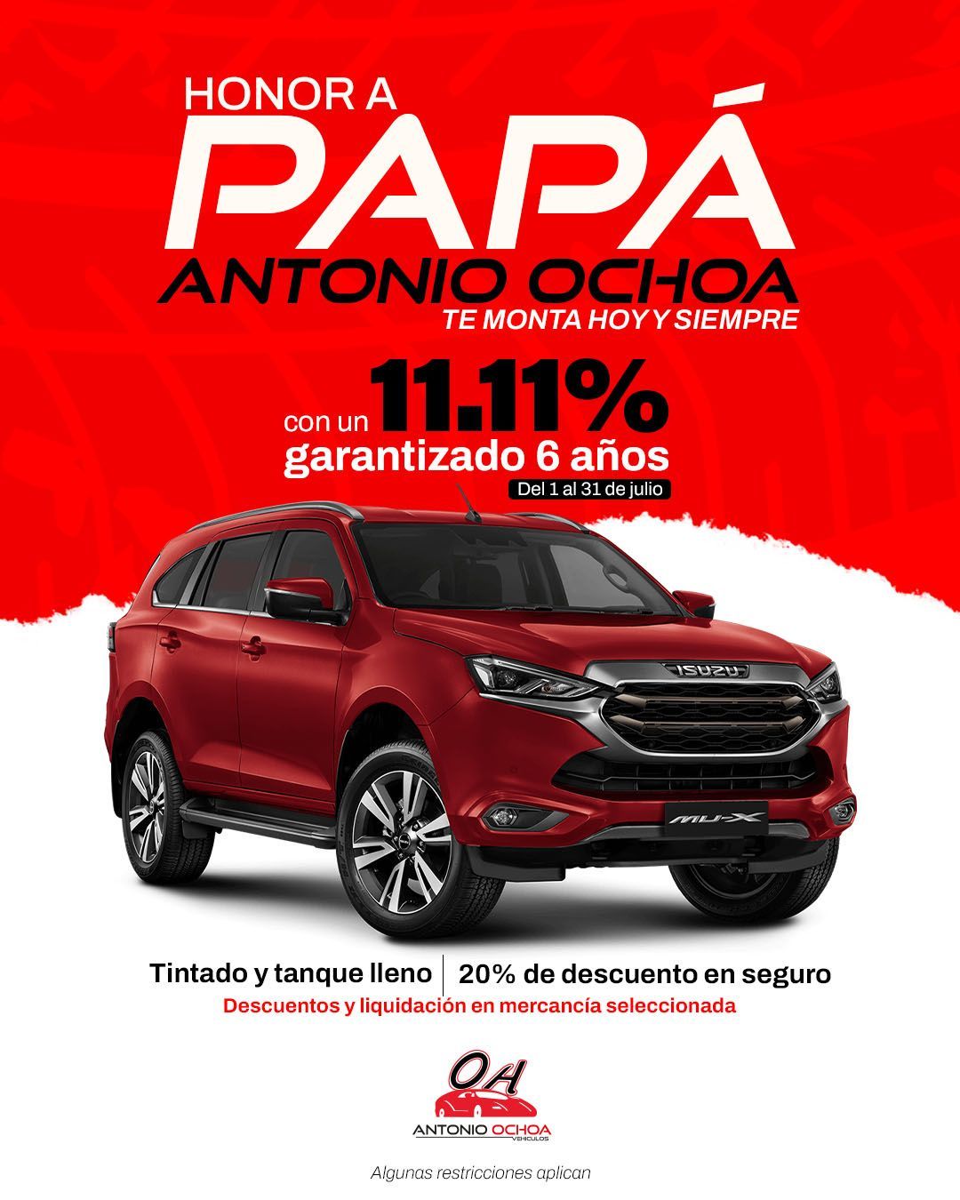 A red suv is sitting on top of a red background.