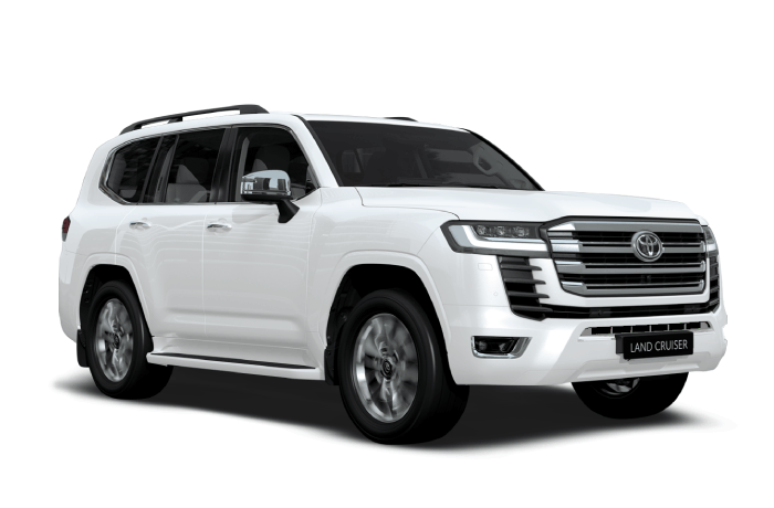 A white toyota land cruiser is shown on a white background.