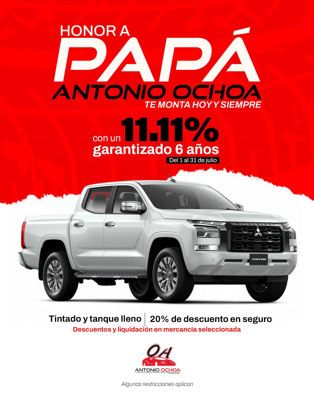 A white truck is sitting on top of a red background.