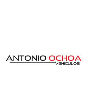 The logo for antonio ochoa vehiculos is red and black.