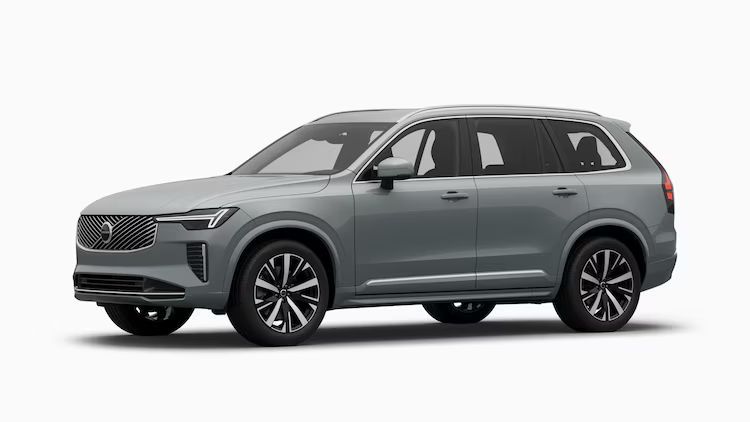 A gray volvo xc90 is shown on a white background.