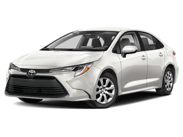A white toyota corolla is shown on a white background.