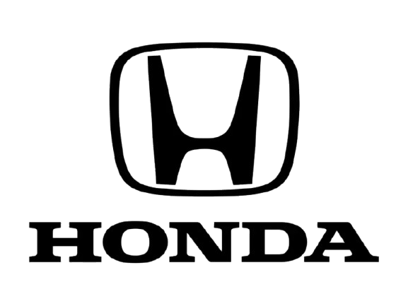 A black and white honda logo on a white background.