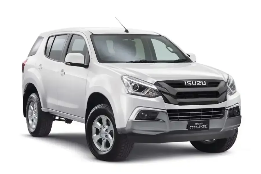 A white isuzu suv is shown on a white background.