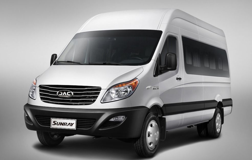 A white van with the word jac on the front
