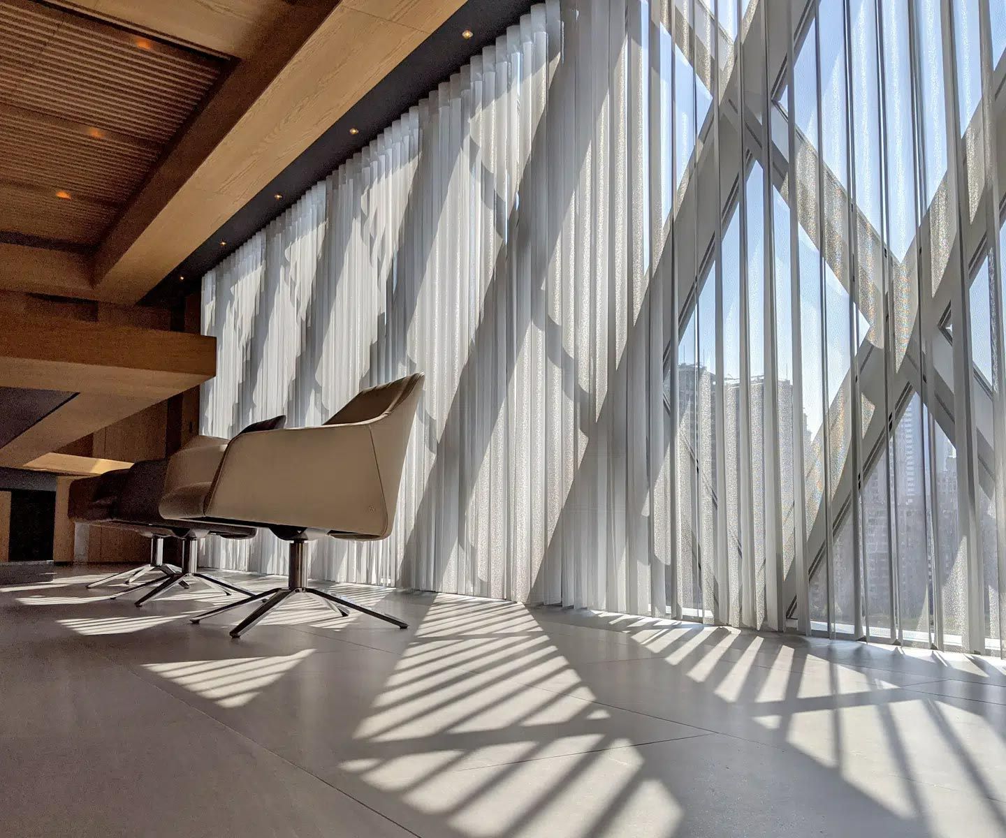 Office With Installed Draperies