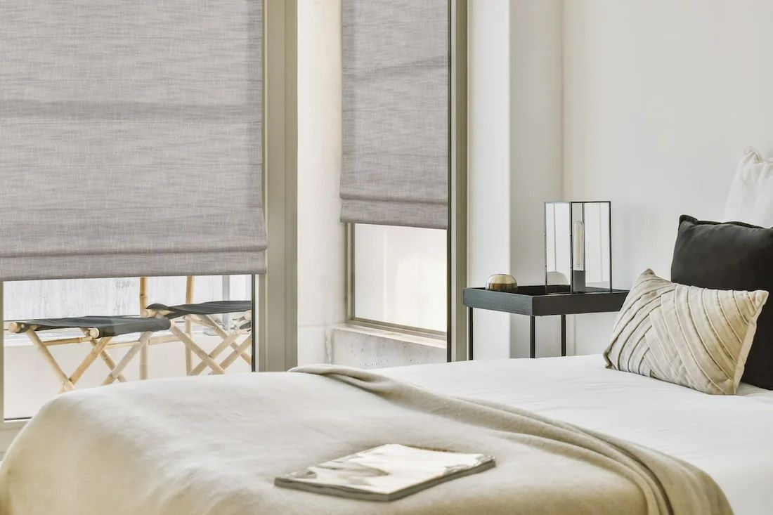 Bedroom With Roman Shades