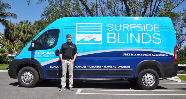 Scott from Surfside Blinds with service van