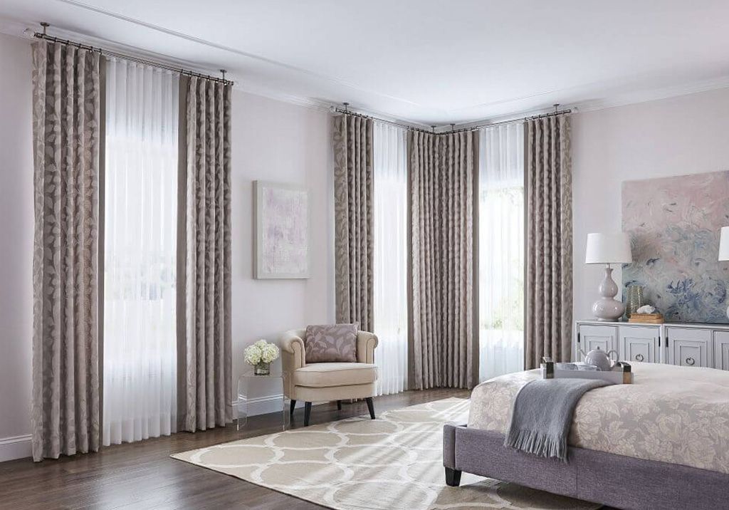 Installed Draperies in Bedroom