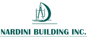 Logo of Nardini Building Inc. featuring drafting compass in teal and text 