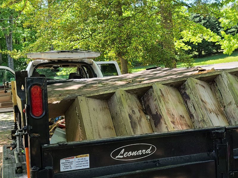 Deck stairs and debris, deck demolition