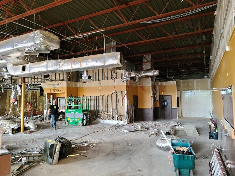 removing ductwork, walls, drop ceiling of a restaurant in Fredericksburg VA