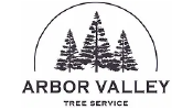 Logo for Arbor Valley Tree Service featuring three trees under an arch and the company name.
