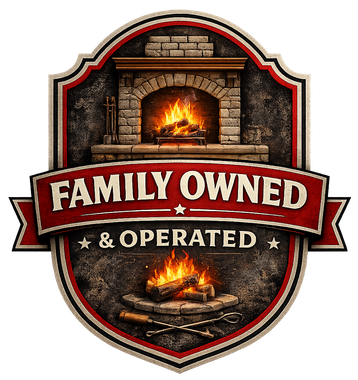 Logo: fireplace with